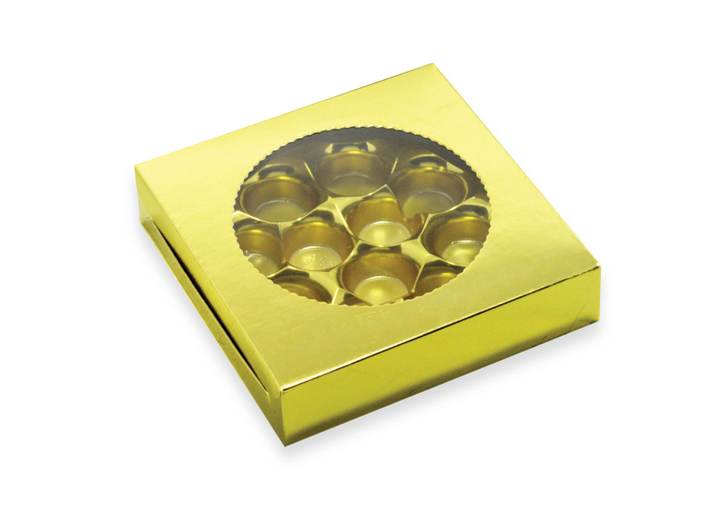 FOLDING BOX - MODAK BOX - LADDOO BOX - CHOCOLATE BOX - 11 PIECE MODAK GOLDEN BOX WITH CAVITY (PK - 50)