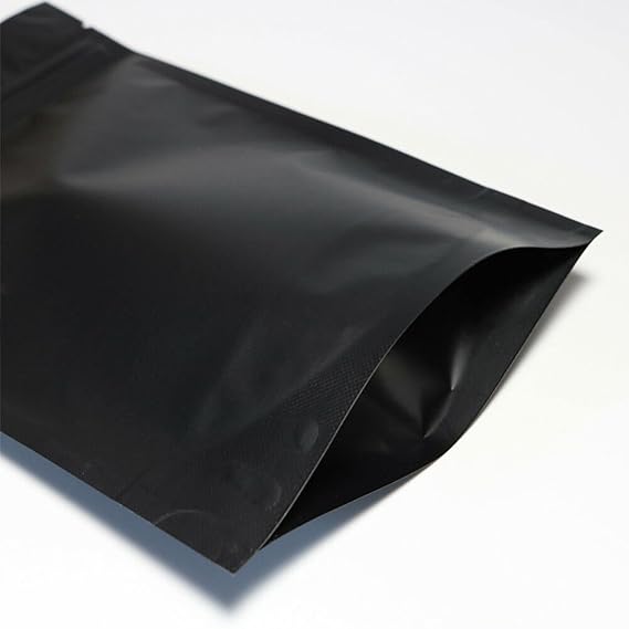 LAMINATED STAND-UP POUCH WITH ZIPPER - MATT FINISH BLACK COLOR