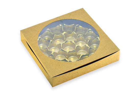 FOLDING BOX - MODAK BOX - 21 PIECE MODAK KRAFT BOX WITH CAVITY (PK - 50)