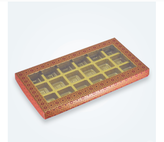 CHOCOLATE BOX - 18 PIECE CHOCOLATE (WITH CAVITY)  (PK - 20)