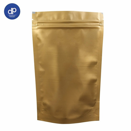 LAMINATED STAND-UP POUCH WITH ZIPPER - MATT FINISH GOLDEN COLOR