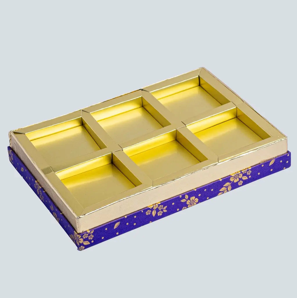 DRY FRUITS BOX - 6 PARTITION MAHARAJA -  (PK - 8)