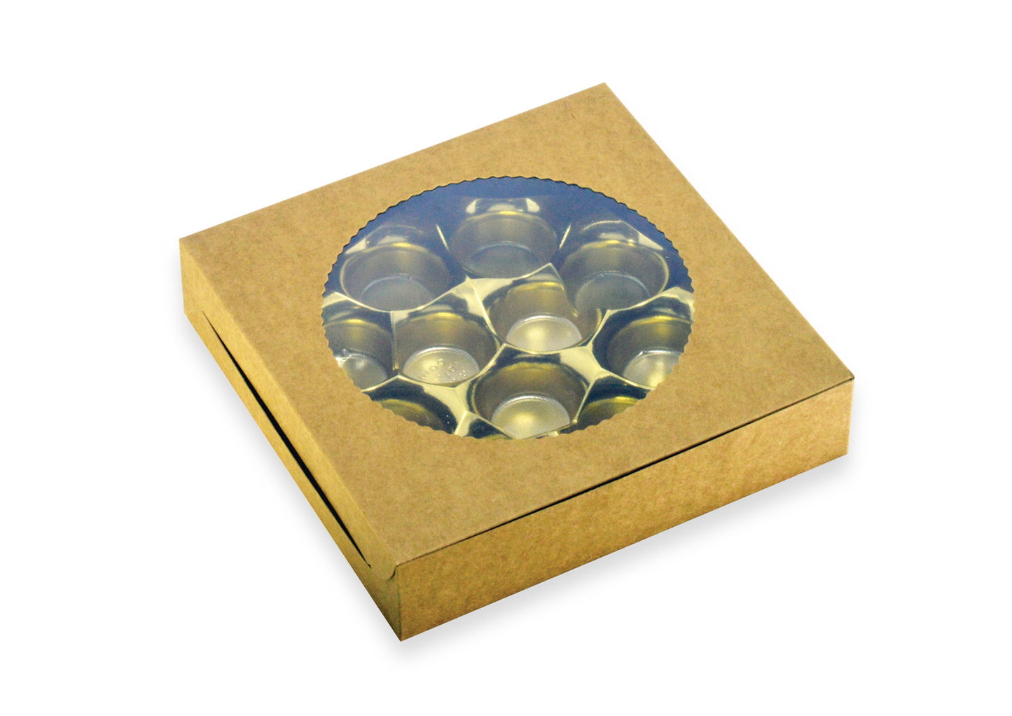 FOLDING BOX - MODAK BOX - LADDOO BOX - CHOCOLATE BOX - 11 PIECE MODAK KRAFT BOX WITH CAVITY (PK - 50)